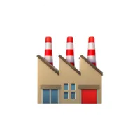 Industrial recycling plant icon - plastic pellet supply and grinding services KSA