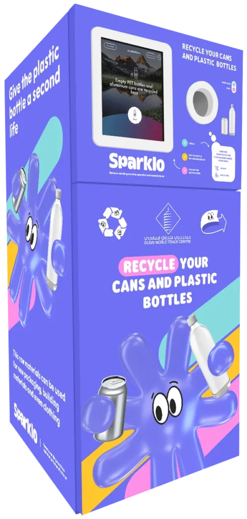 Smart recycling bins for cans and plastic bottles - Sparklo reverse vending machine (RVM) Oman